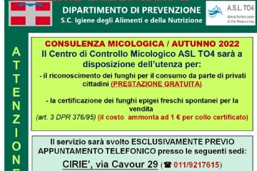 CONSULENZA MICOLOGICA/AUTUNNO 2022